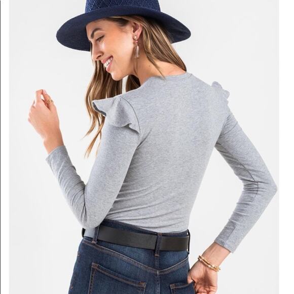 Lily White GRETA RUFFLE SHOULDER BODYSUIT - Picture 2 of 12